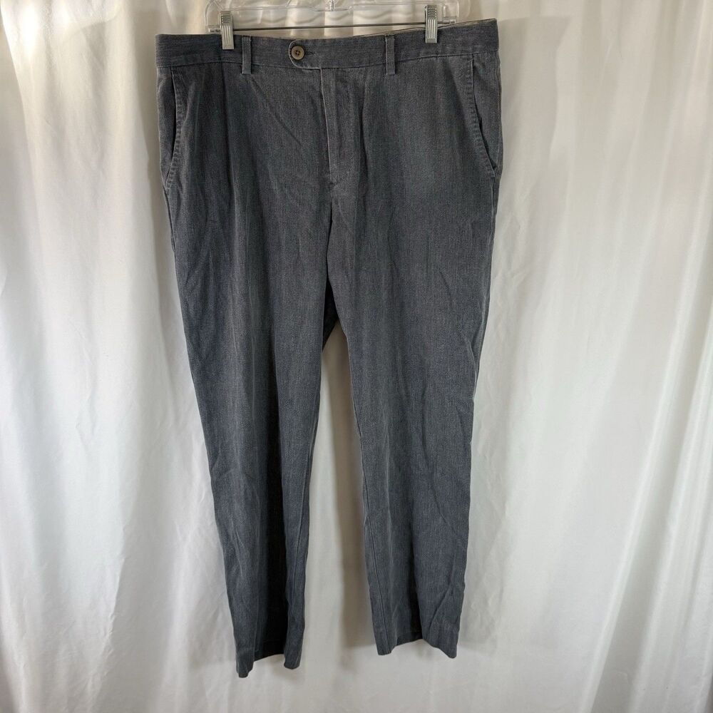Tommy Bahama Silk Blend Dress Pants Men's 38x30 Blue Straight Leg Flat Front
